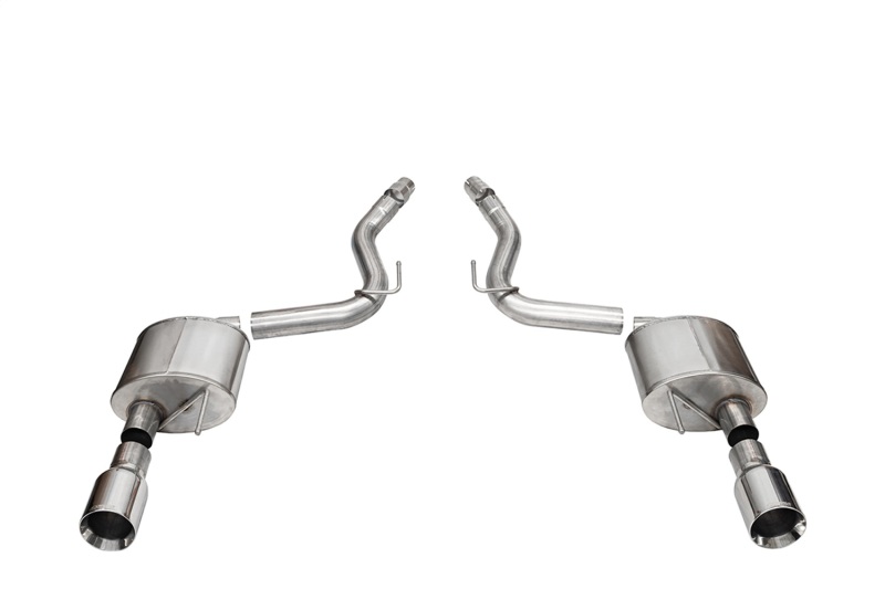 Ford Mustang Performance Exhaust - Rear - CORSA Performance - Axle-Back Sport, Dual Rear Exit with 4.5in Straight Cut Tips - Polished - `24-`27